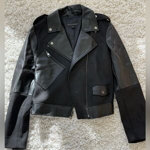 Banana republic suede, and leather black jacket